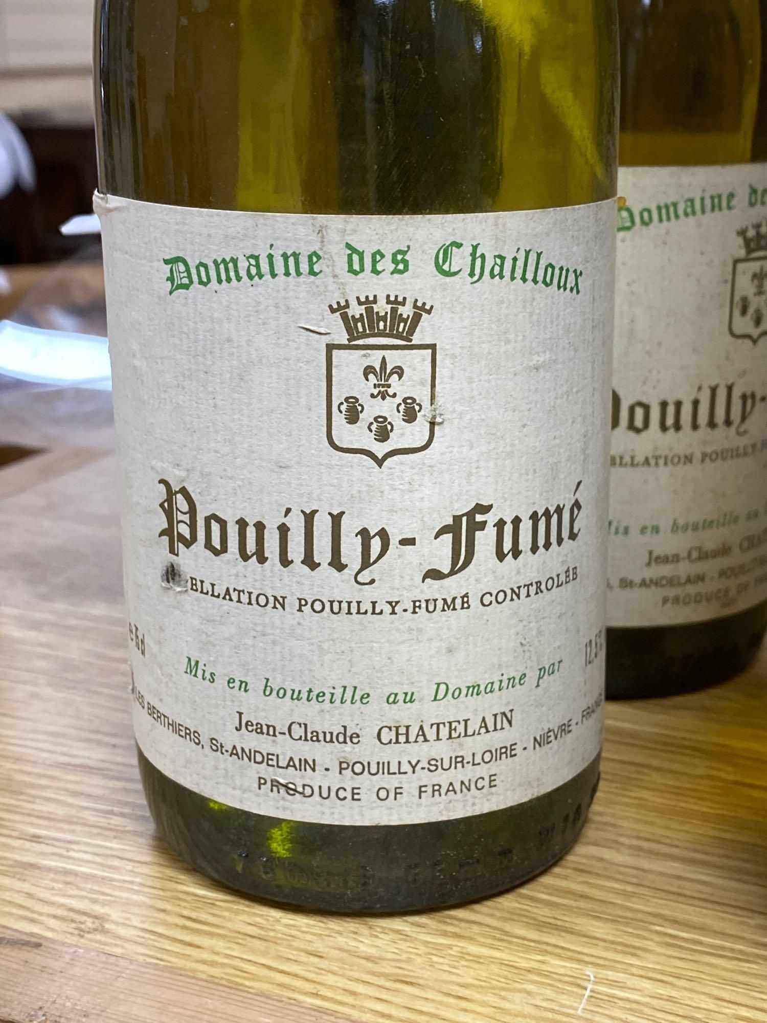 Mixed white wines, including Domaine des Chailloux Pouilly-Fume, 1985, Jean-Claude Chatelain (5 bottles),